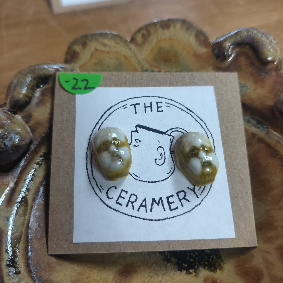 Ceramic Beeb Head Stud EARRiNGS by The Ceramery