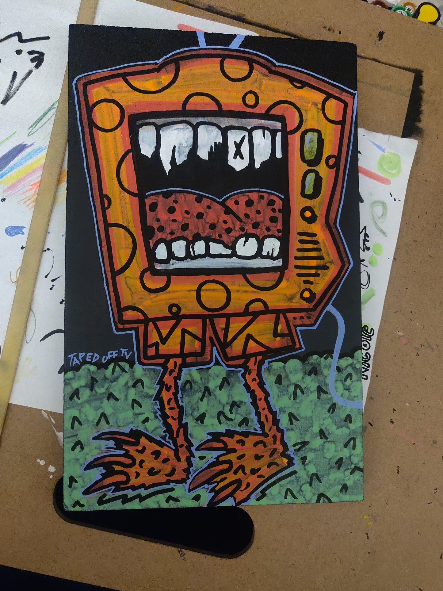 Grass Stomp TV Monster WALL ART by @TapedOffTV