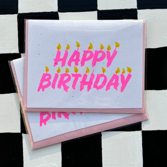 Happy Birthday Riso Print GREETING CARD