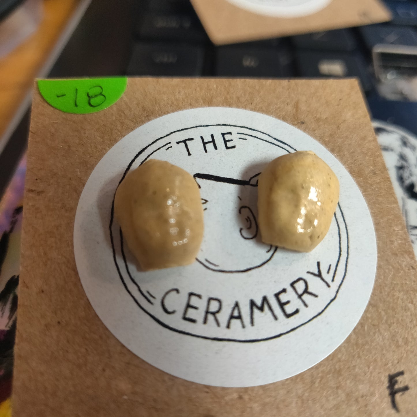 Ceramic Beeb Head EARRiNGS by The Ceramery