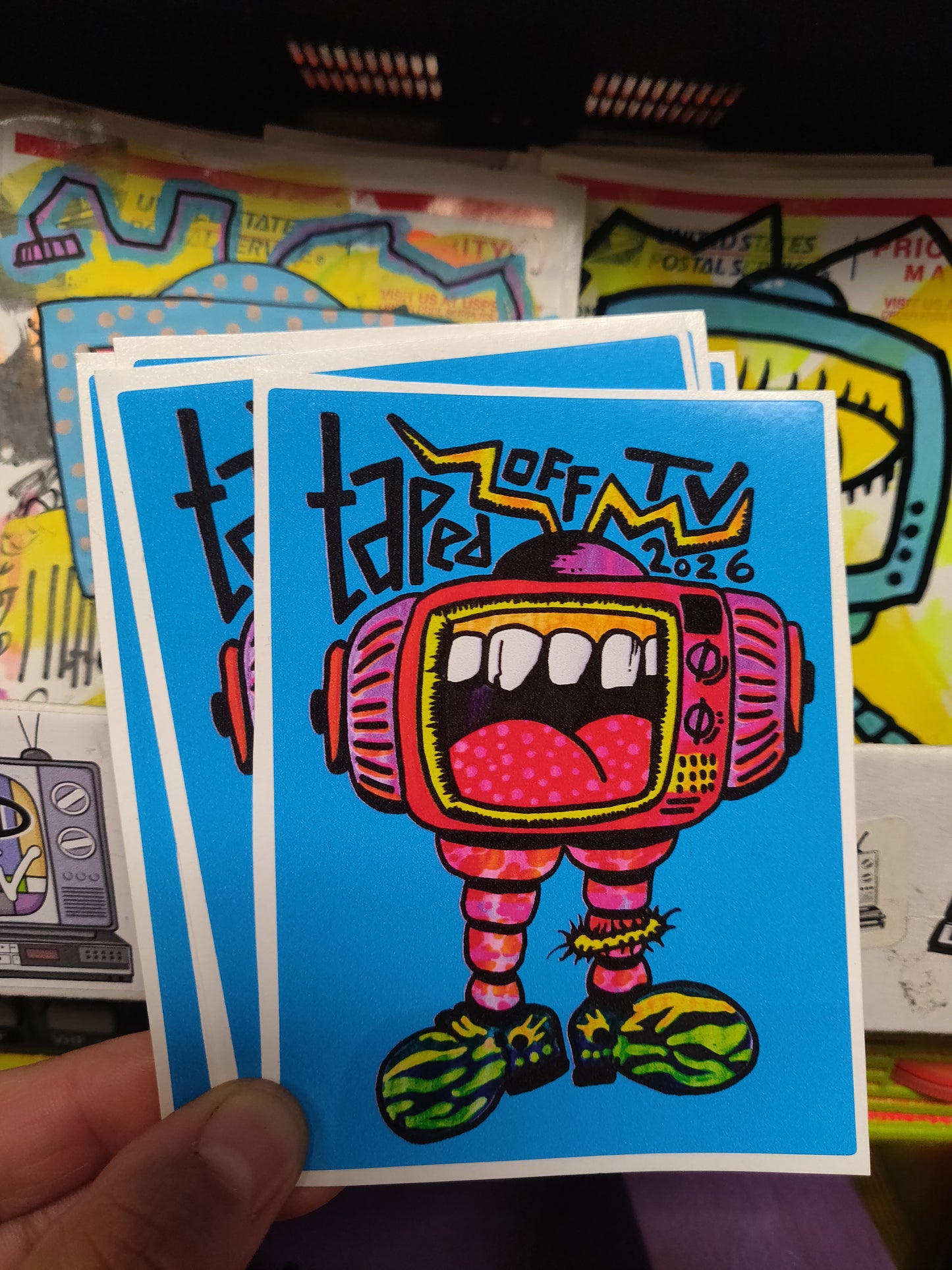 TV Monster (blue background) STiCKER