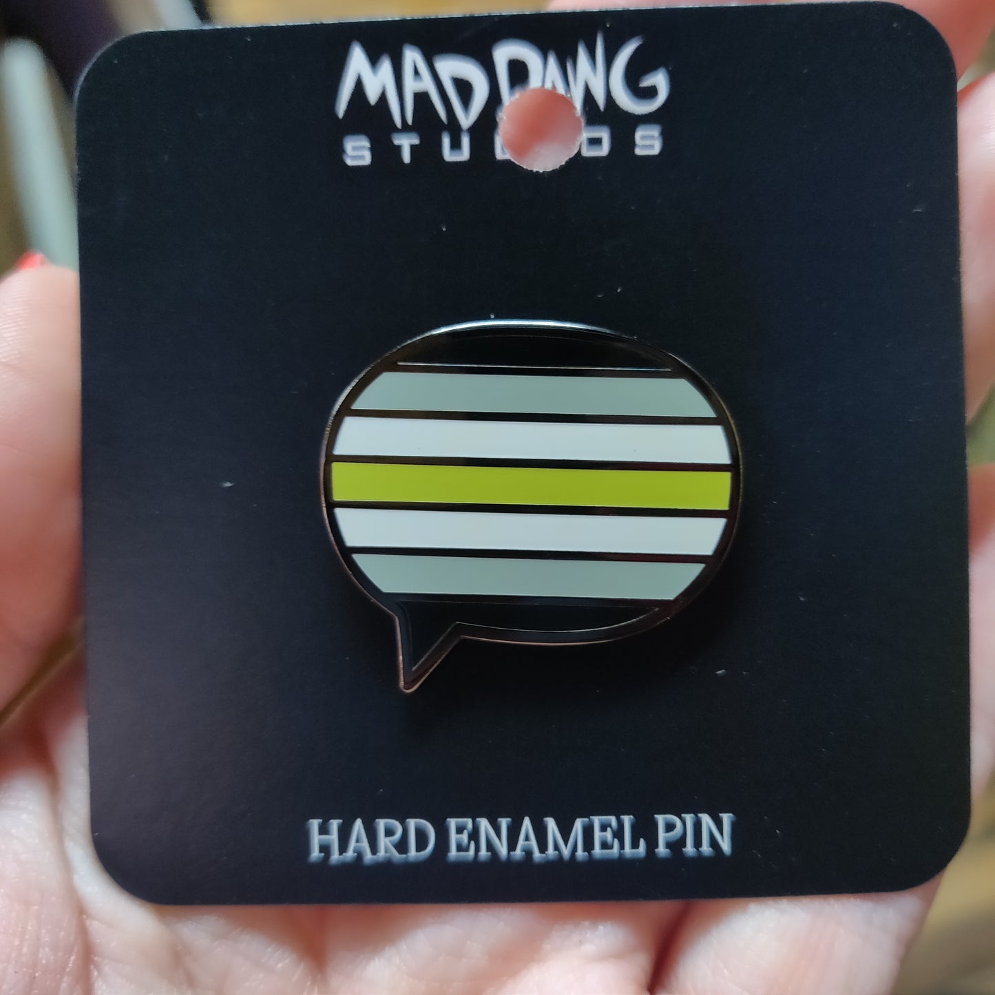 Agender Pride Flag Speech Bubble ENAMEL PIN