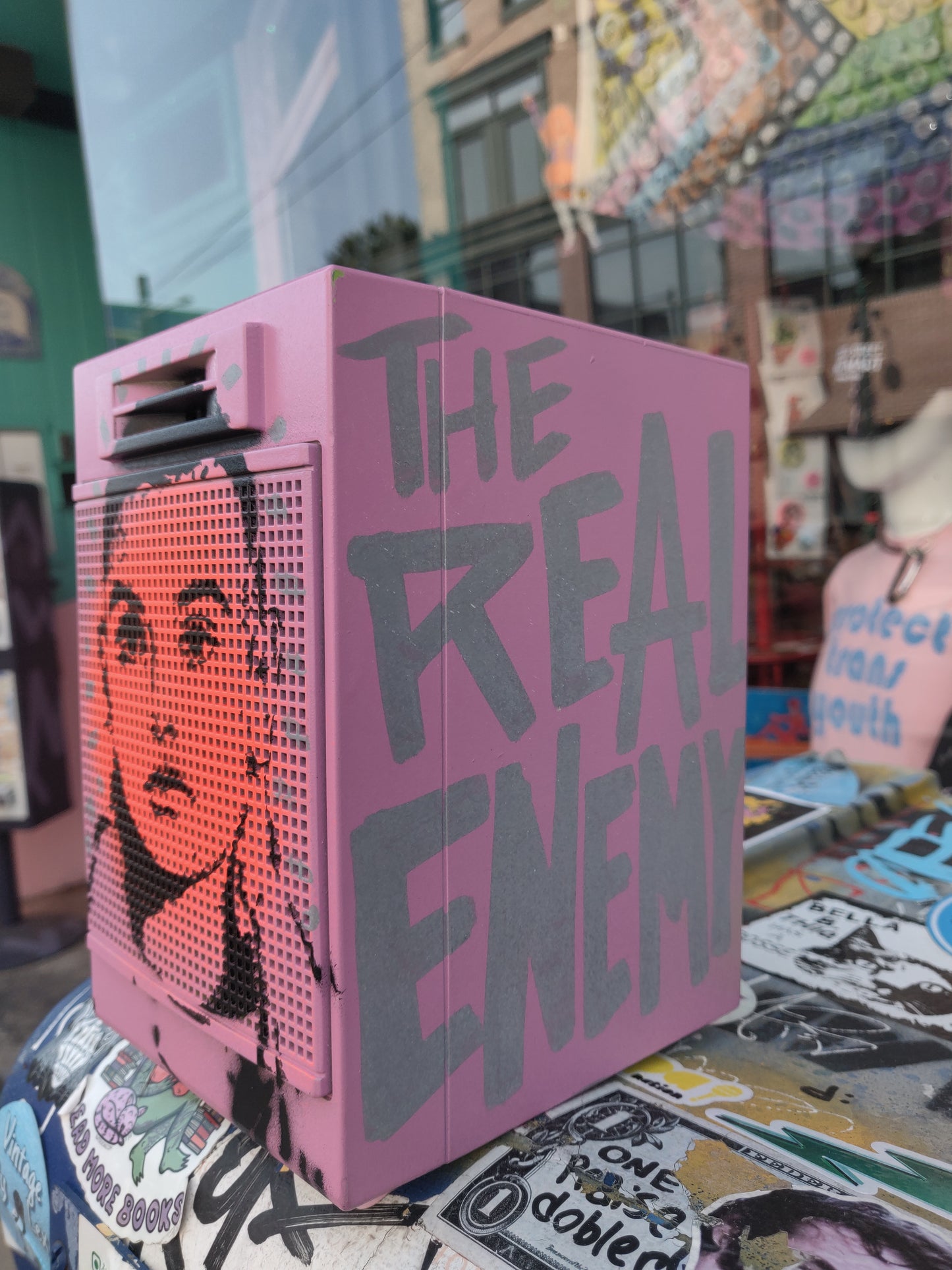 Fight The Real Enemy Sinéad Speaker WALL / SHELF ART by Taped Off TV