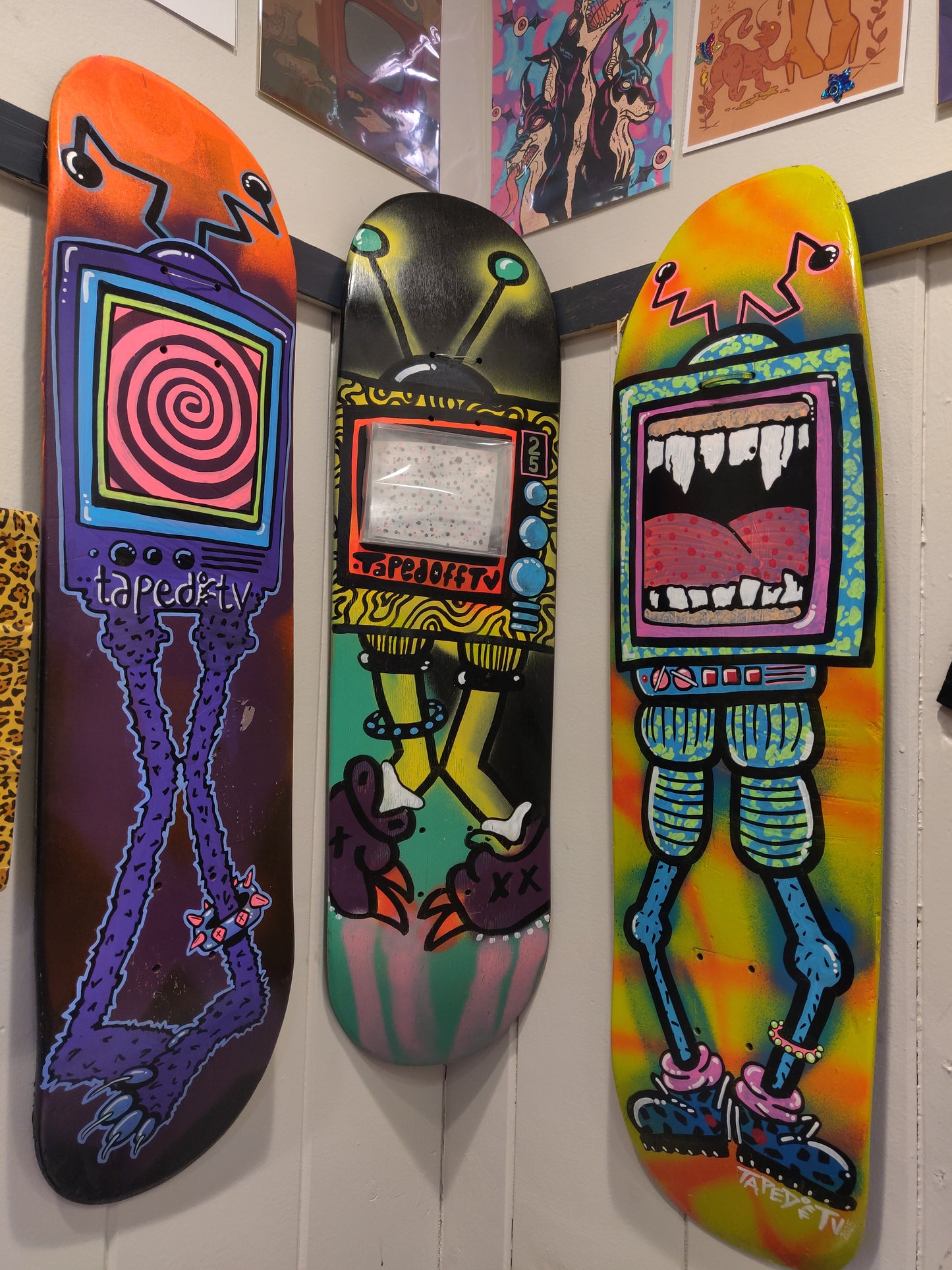 TV Monster Skate Deck WALL ART by Taped Off TV