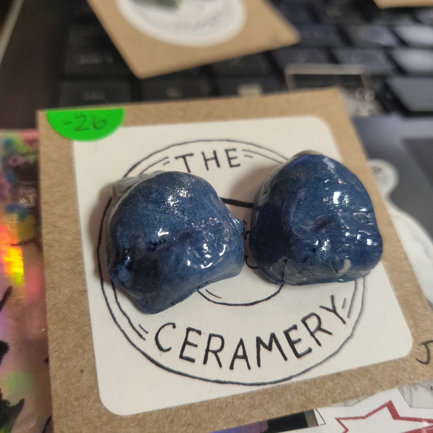 Ceramic Beeb Head EARRiNGS by The Ceramery