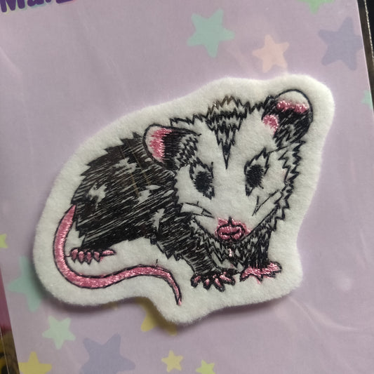 Cute Opossum PATCH by @SophieMargotArt