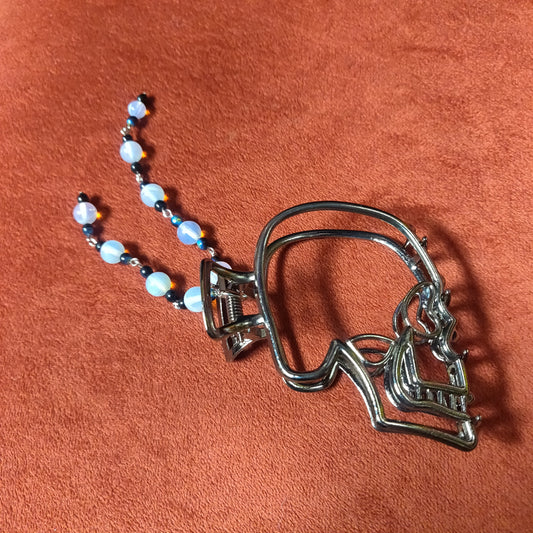 Metal Skull Beaded HAiR CLiP by Lavish-Li Made