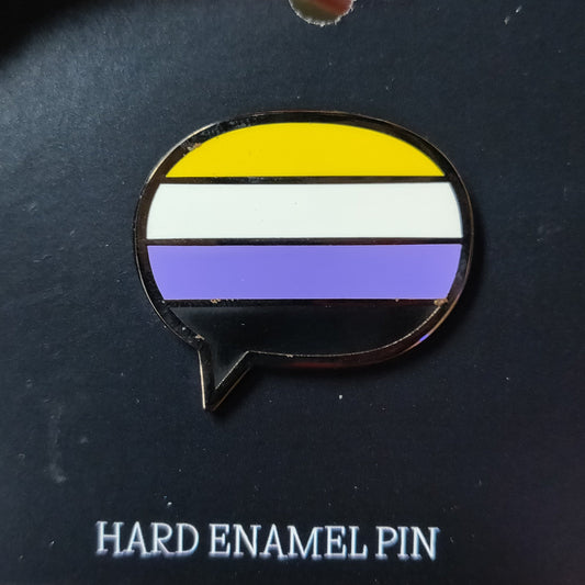 Nonbinary Pride Flag Speech Bubble ENAMEL PIN