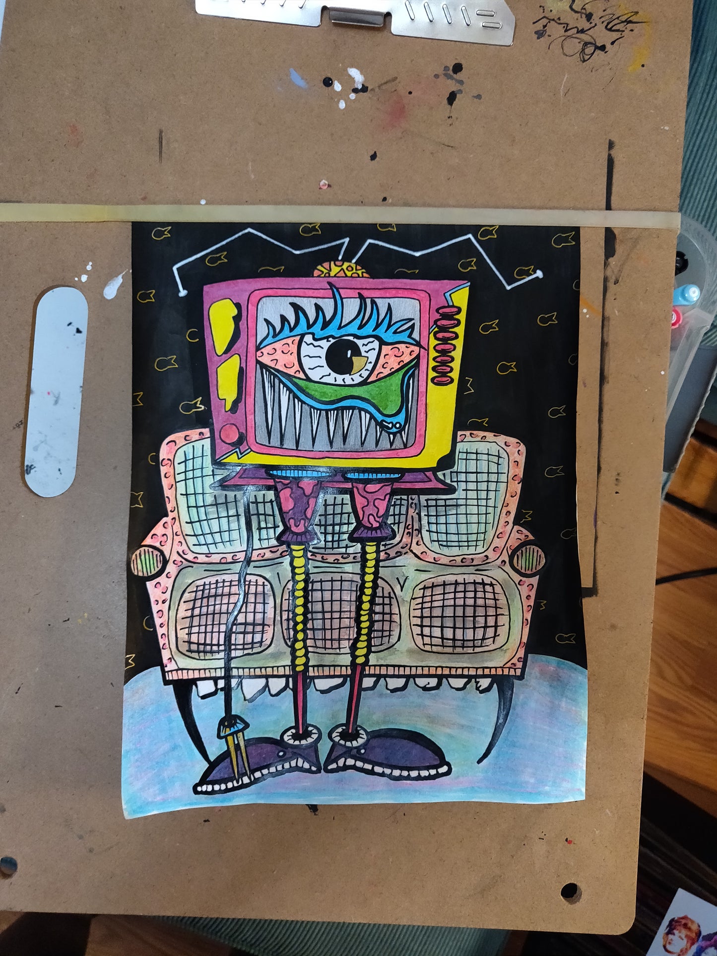 Claire TV Monster Original Drawing by @TapedOffTV