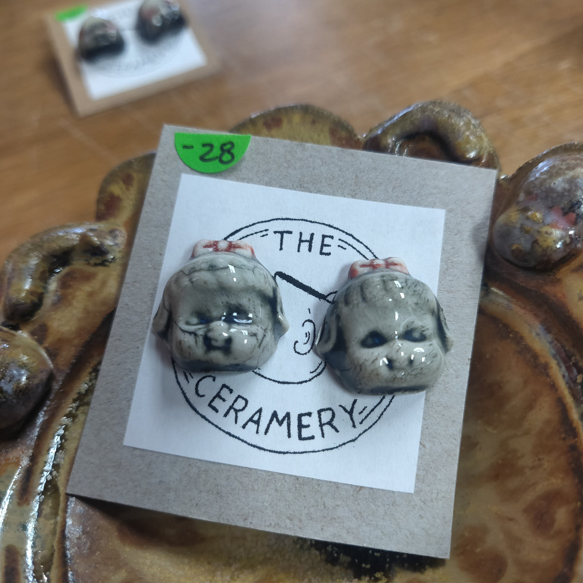 Ceramic Beeb Head Stud EARRiNGS by The Ceramery