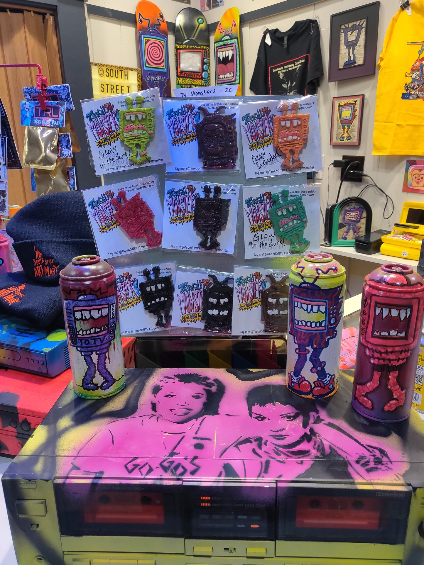 TV Monster Spray Paint Cans by @TapedOffTV