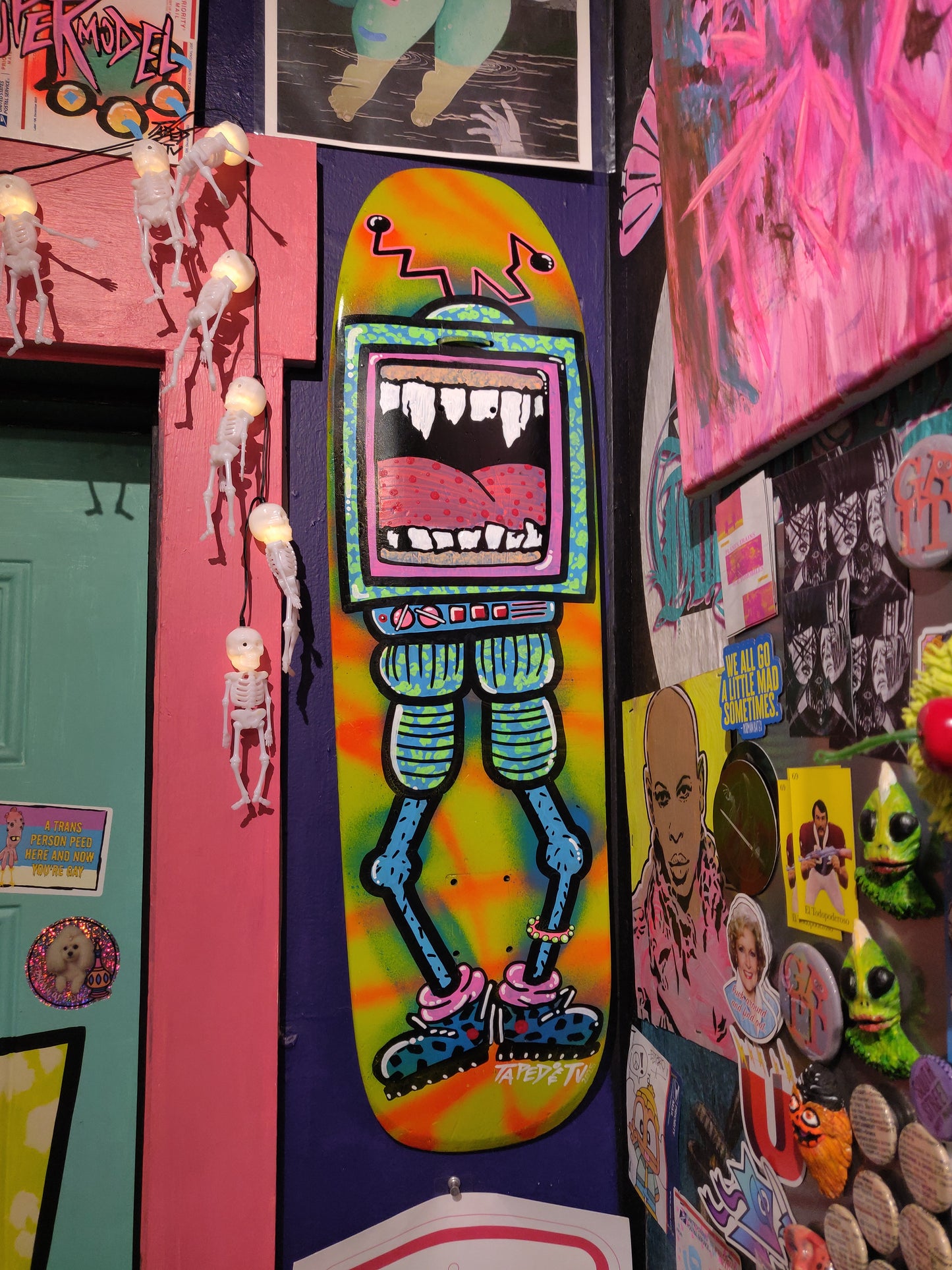 TV Monster Skate Deck WALL ART by Taped Off TV
