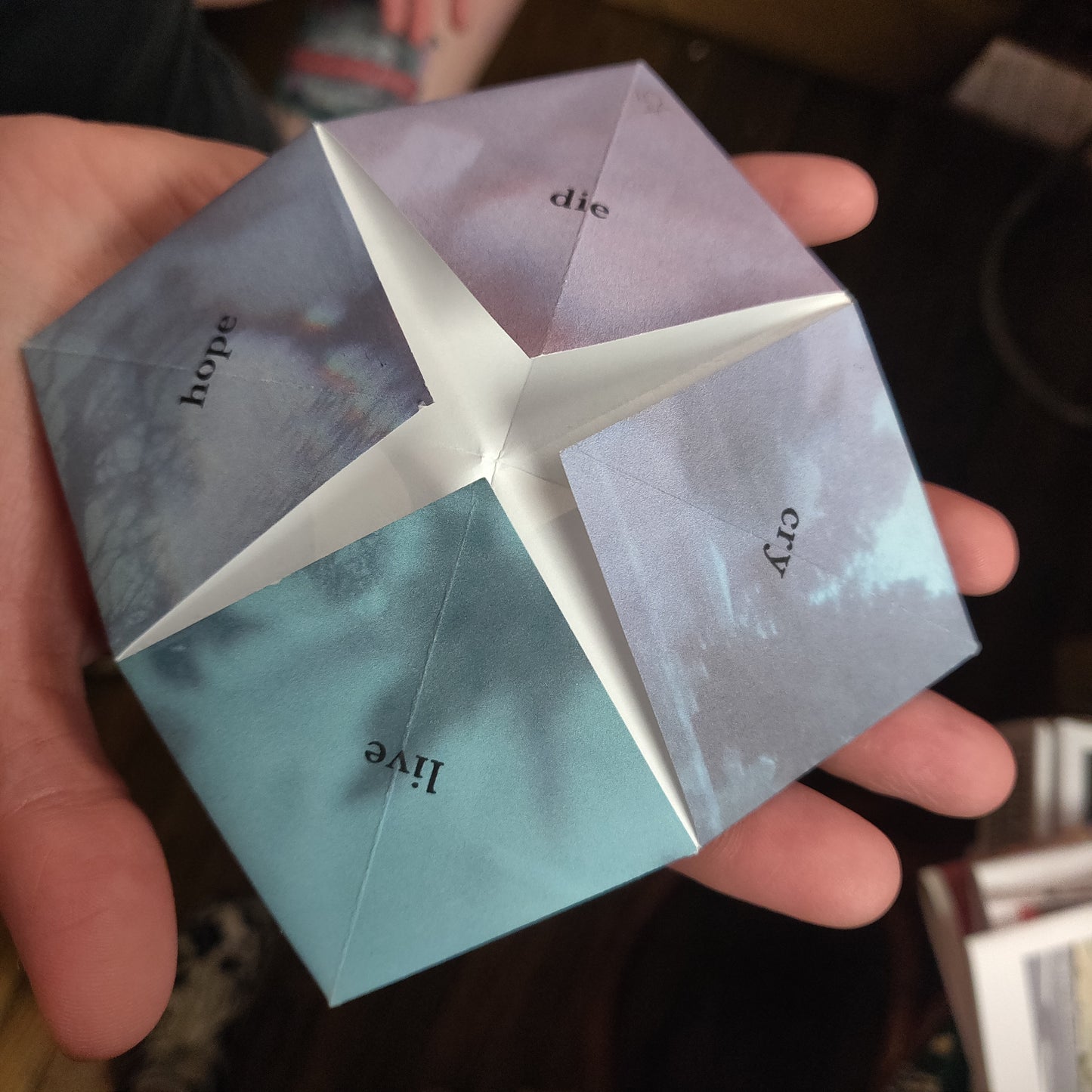 live cry hope die mini ZiNE Paper Fortune Teller