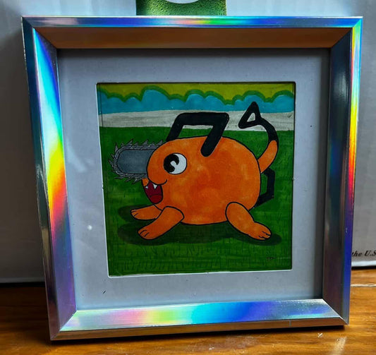 Chainsaw Framed Original Drawing WALL ART