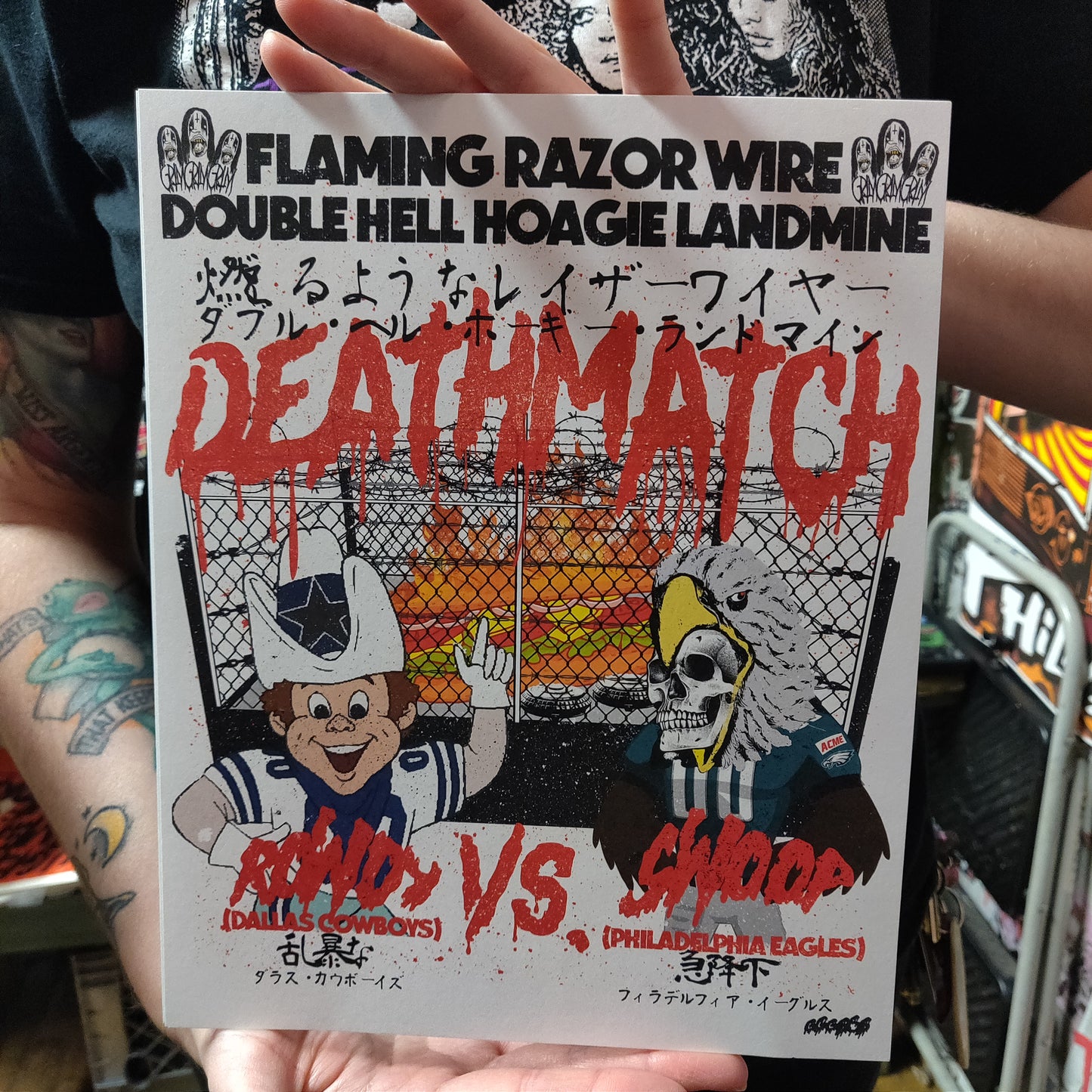 Flaming Razor Wire Double Hell Hoagie Landmine Death Match PRiNT