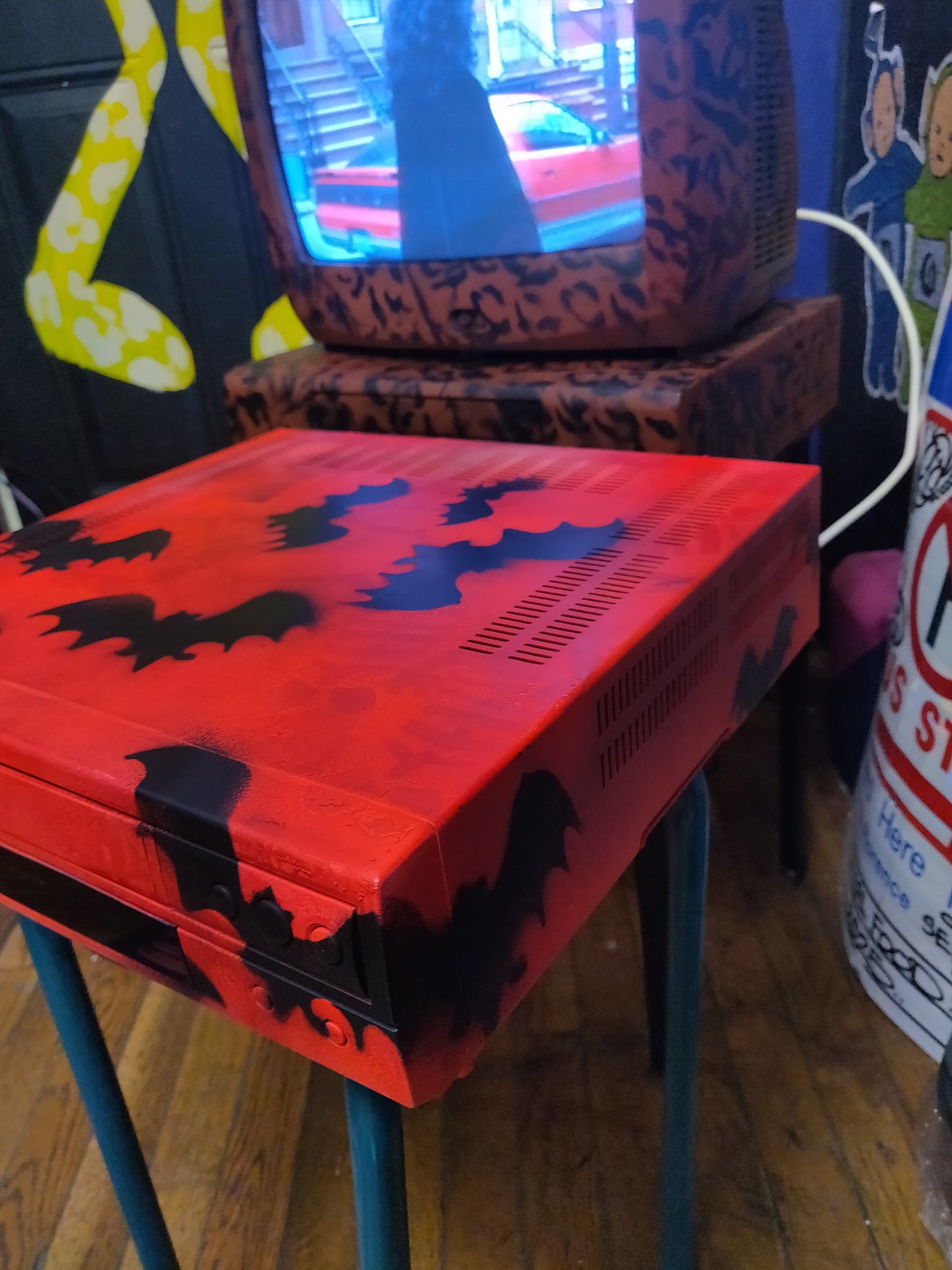 Bats! Custom Painted VCR by Taped Off TV (works, tested 8/29/25)