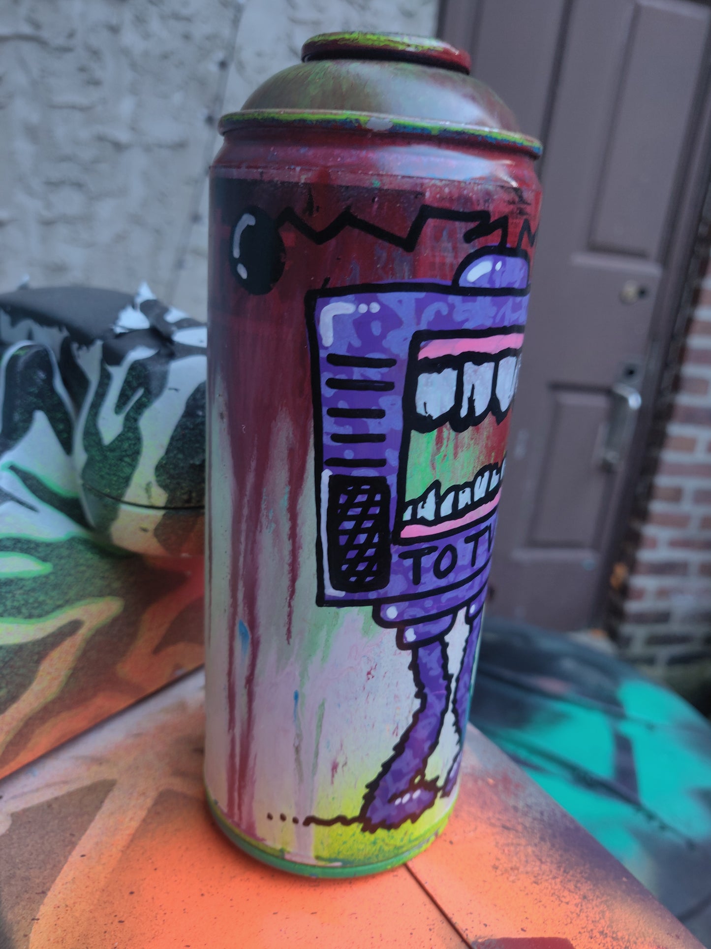 TV Monster Spray Paint Cans by @TapedOffTV