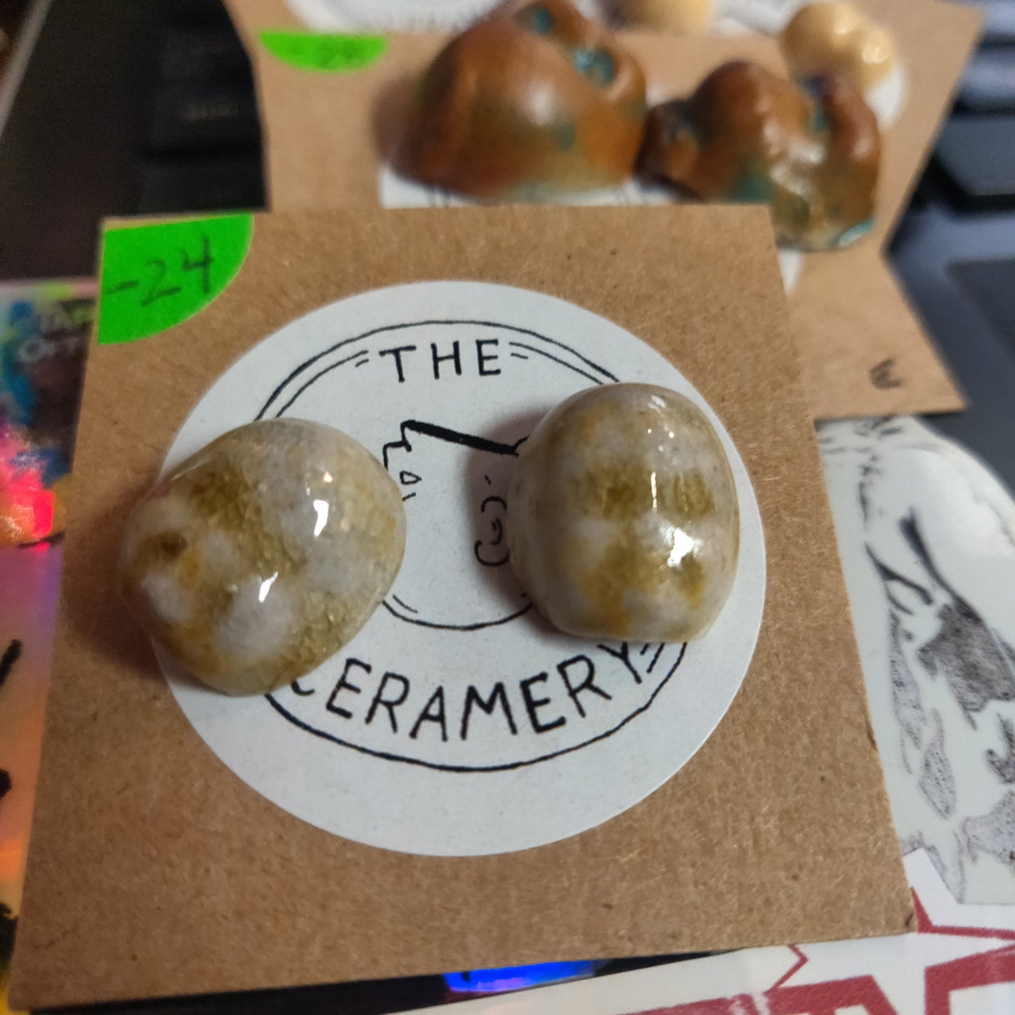 Ceramic Beeb Head EARRiNGS by The Ceramery