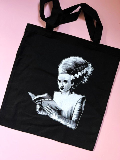 Bride of Frankenstein Reading Movie Jawn TOTE BAG