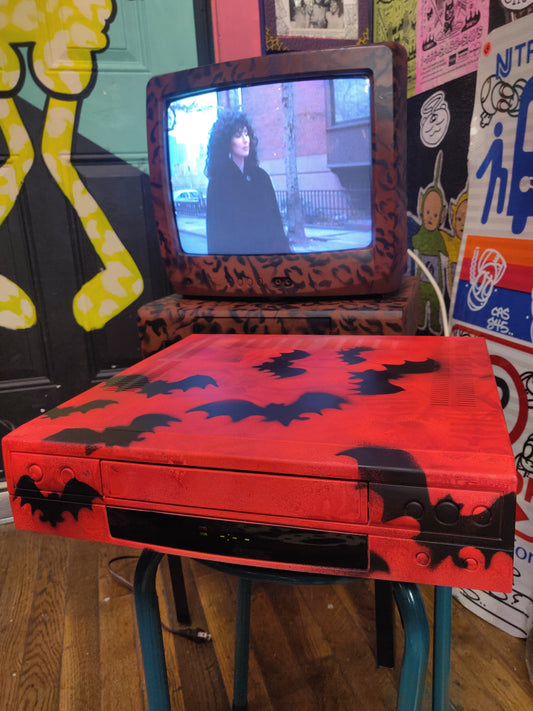 Bats! Custom Painted VCR by Taped Off TV (works, tested 8/29/25)