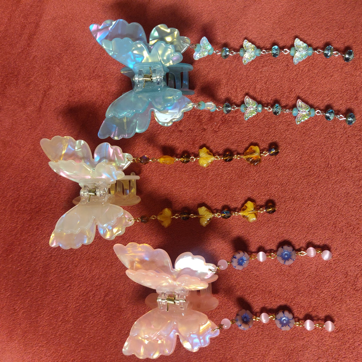 Beaded Butterfly HAiR CLiPs by Lavish-Li Made
