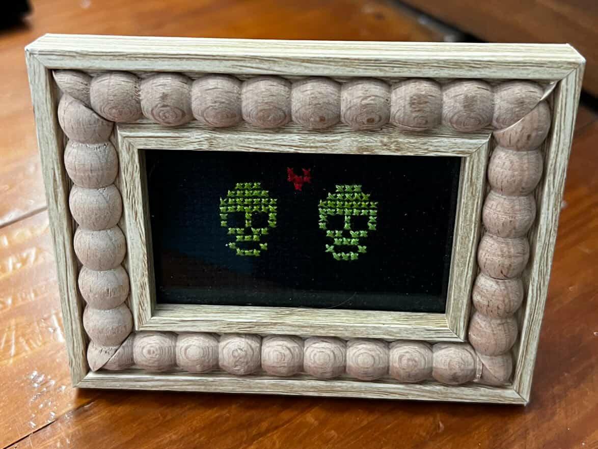Skull Love Small Framed Cross-Stitch