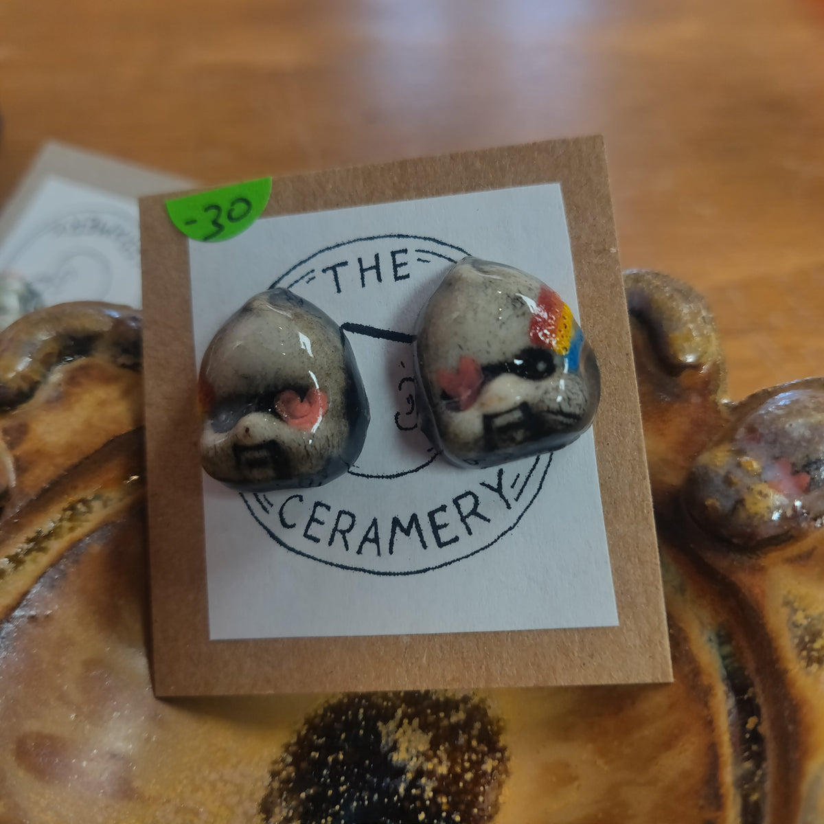Ceramic Beeb Head Stud EARRiNGS by The Ceramery