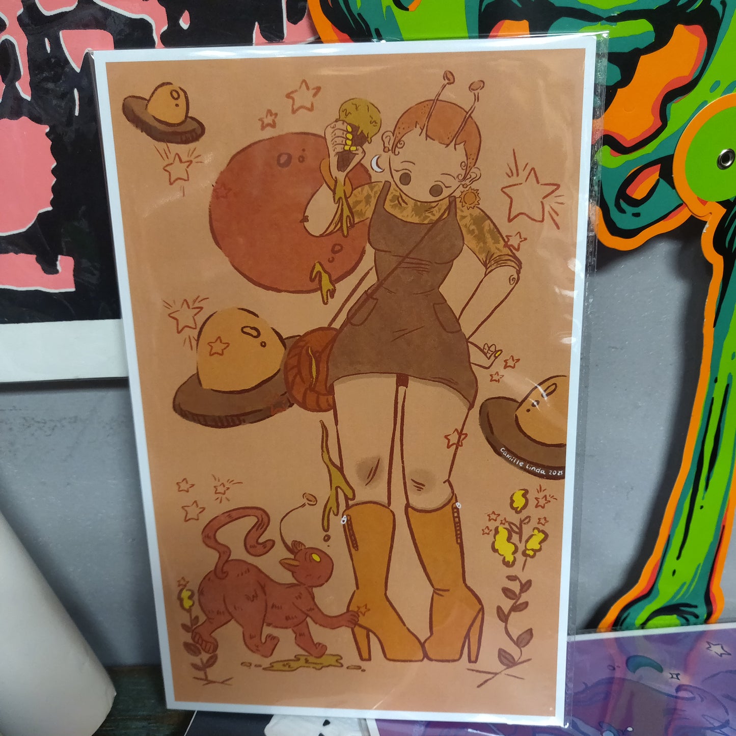 Sunny Day and a New Friend PRiNT by Camille Cherry