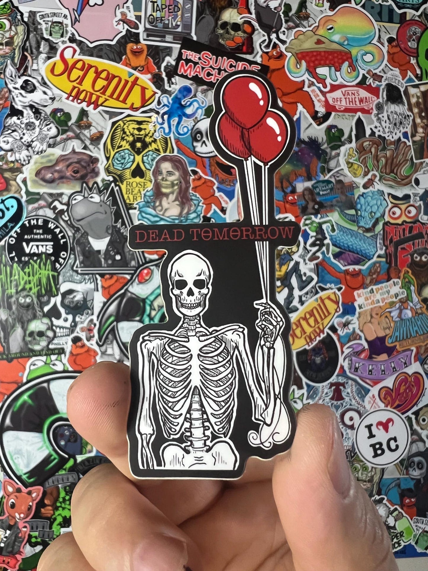 Dead Tomorrow skeleton balloons STiCKER