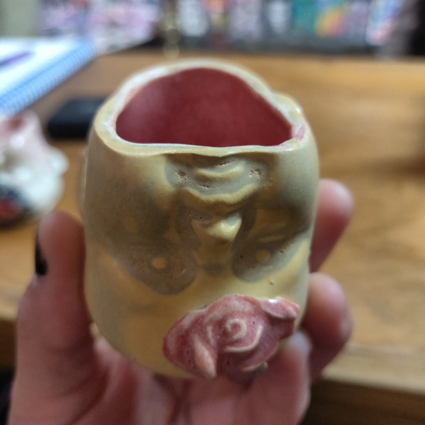 Small Yellow and Pink Ceramic Beeb CUP