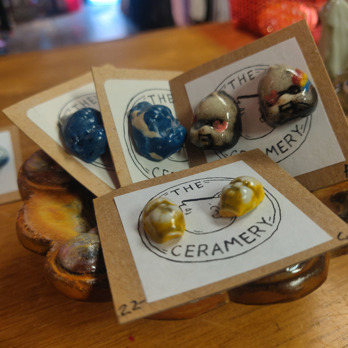 Ceramic Beeb Head Stud EARRiNGS by The Ceramery