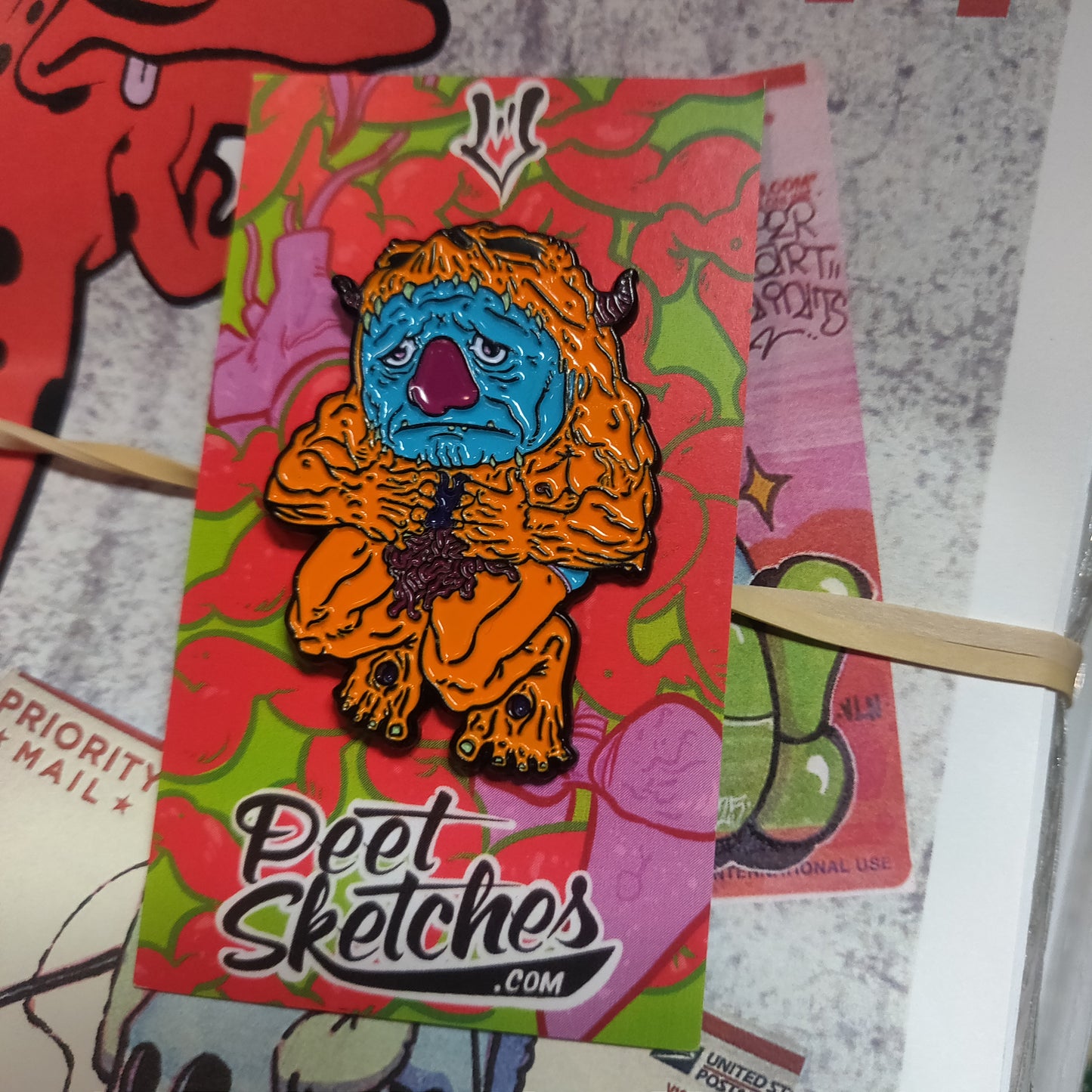 Sad Monster ENAMEL PiN by Monster Bloodbath