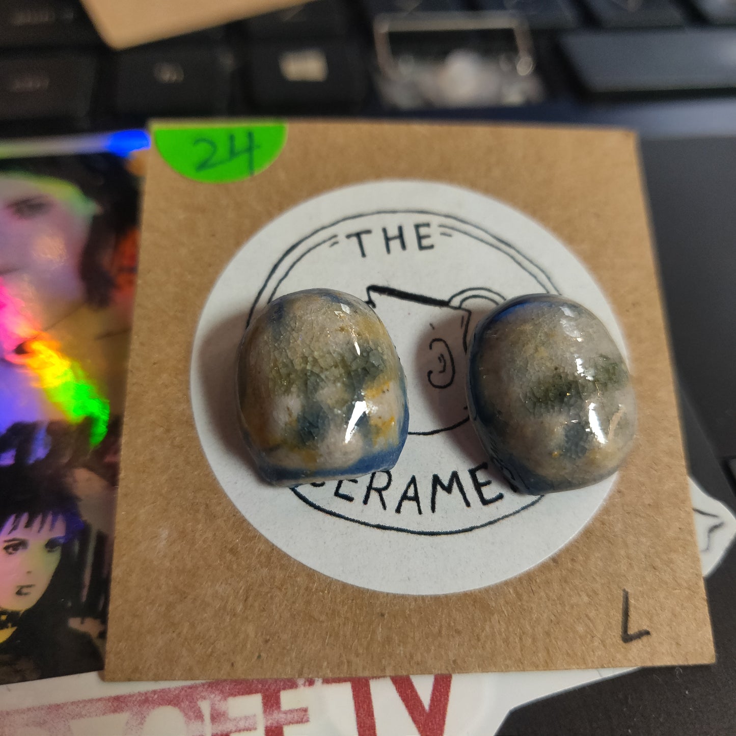 Ceramic Beeb Head EARRiNGS by The Ceramery