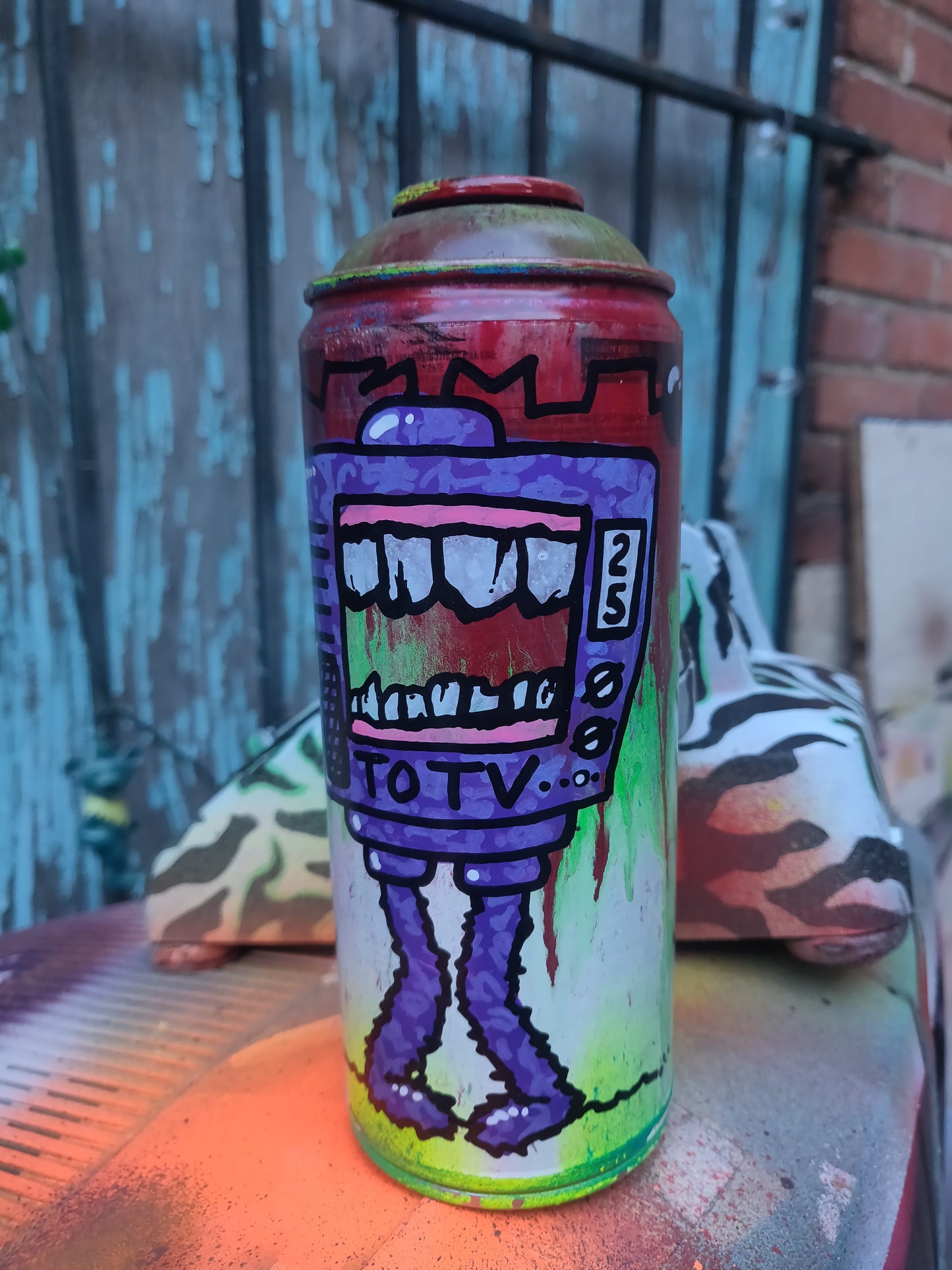 TV Monster Spray Paint Cans by @TapedOffTV