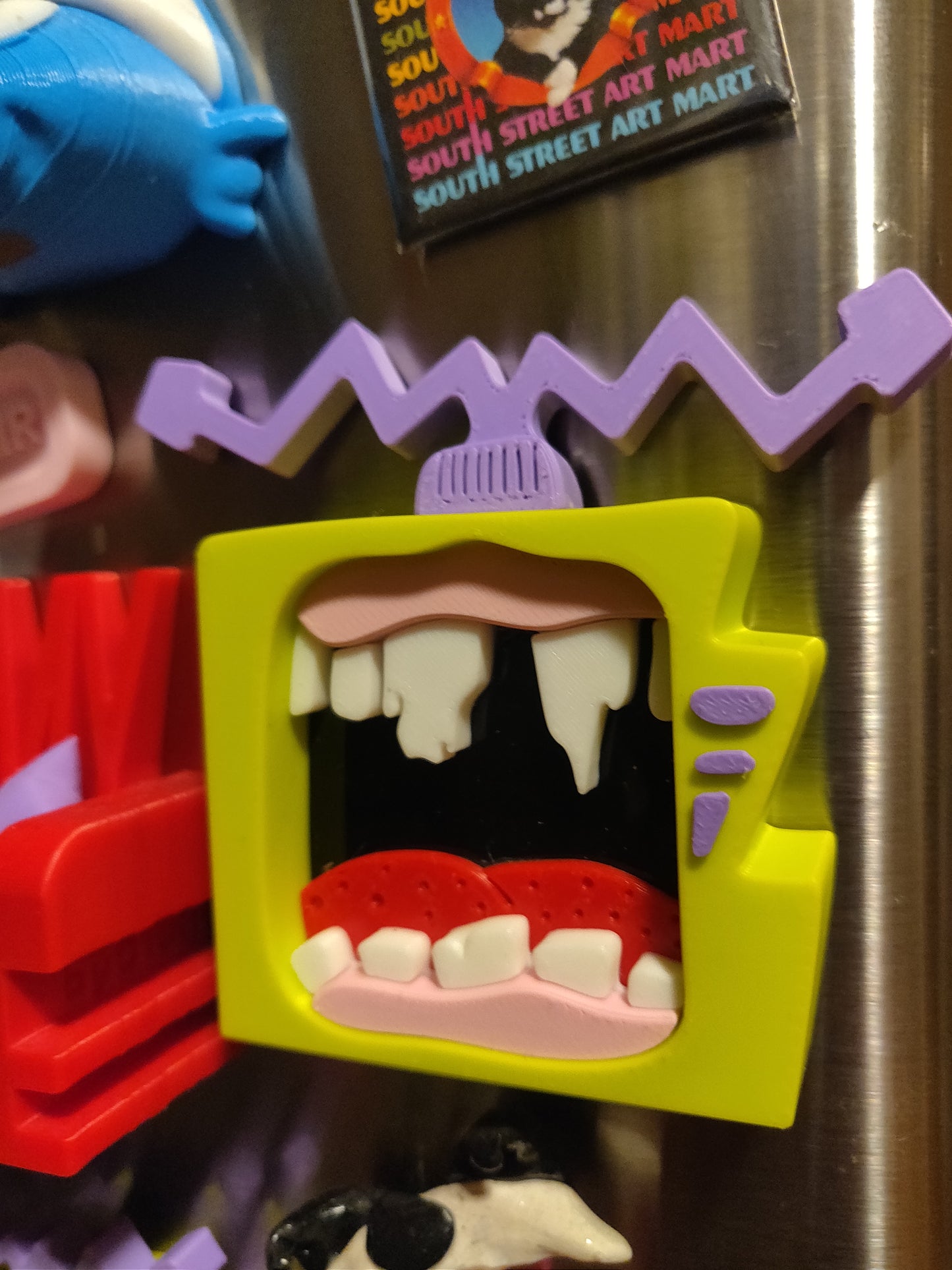 3D Taped Off TV Monster MAGNET / Shelf Art