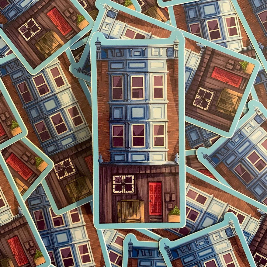 Queen Village Row Home STICKERs by @SophieMargotArt