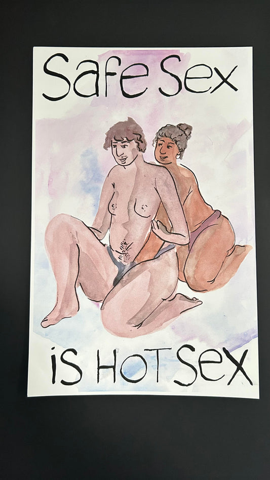 Safe Sex Is Hot Sex Front Facing Prints by @agcarol.illustrations