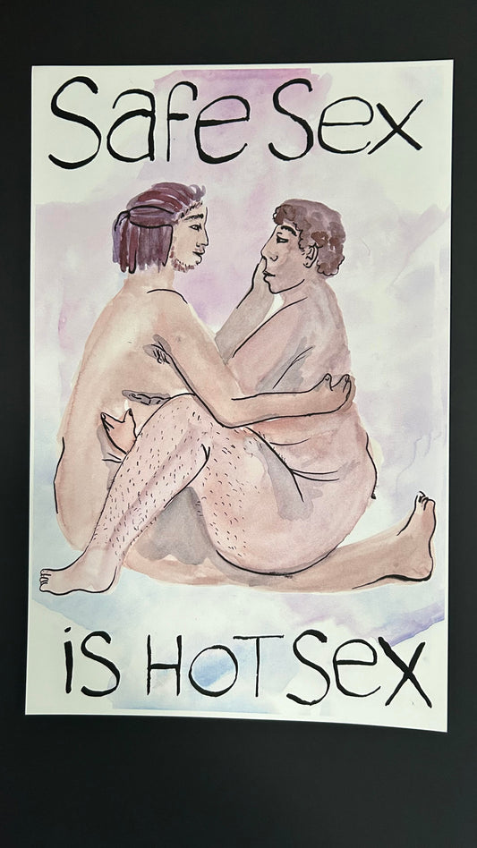 Safe Sex Is Hot Sex Side Facing Prints by @agcarol.illustrations