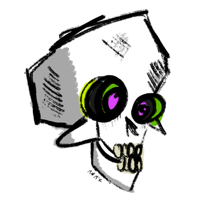 Skeleton Head STICKER by Matt McGinnis