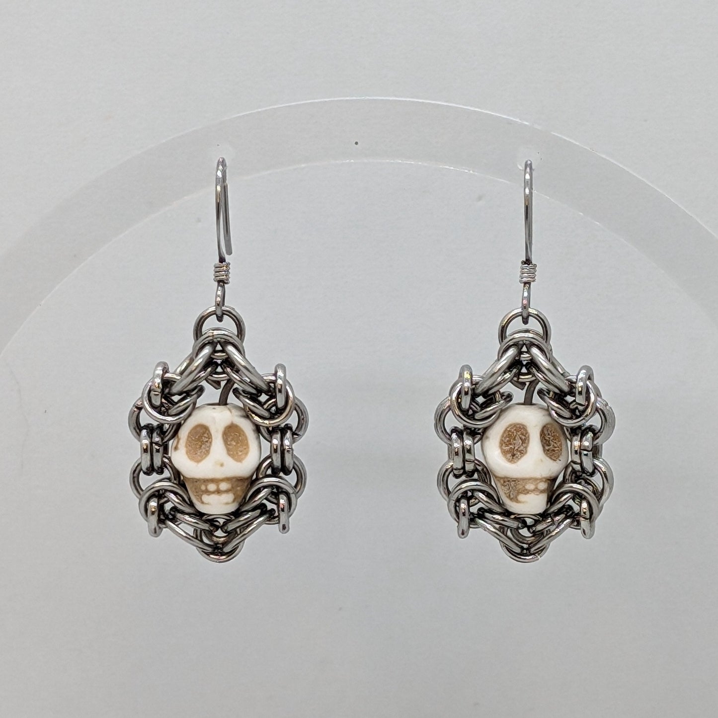 Skull Windows Chainmaille EARRINGS by Sixth House Ego