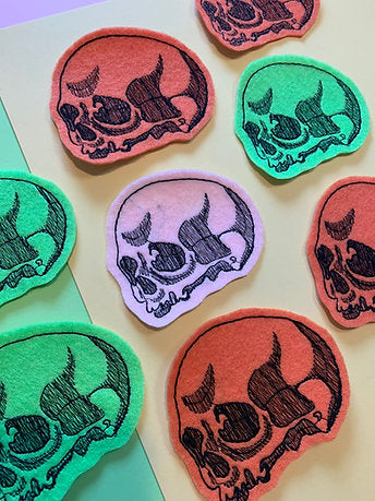 Felt Skull PATCH by @SophieMargotArt