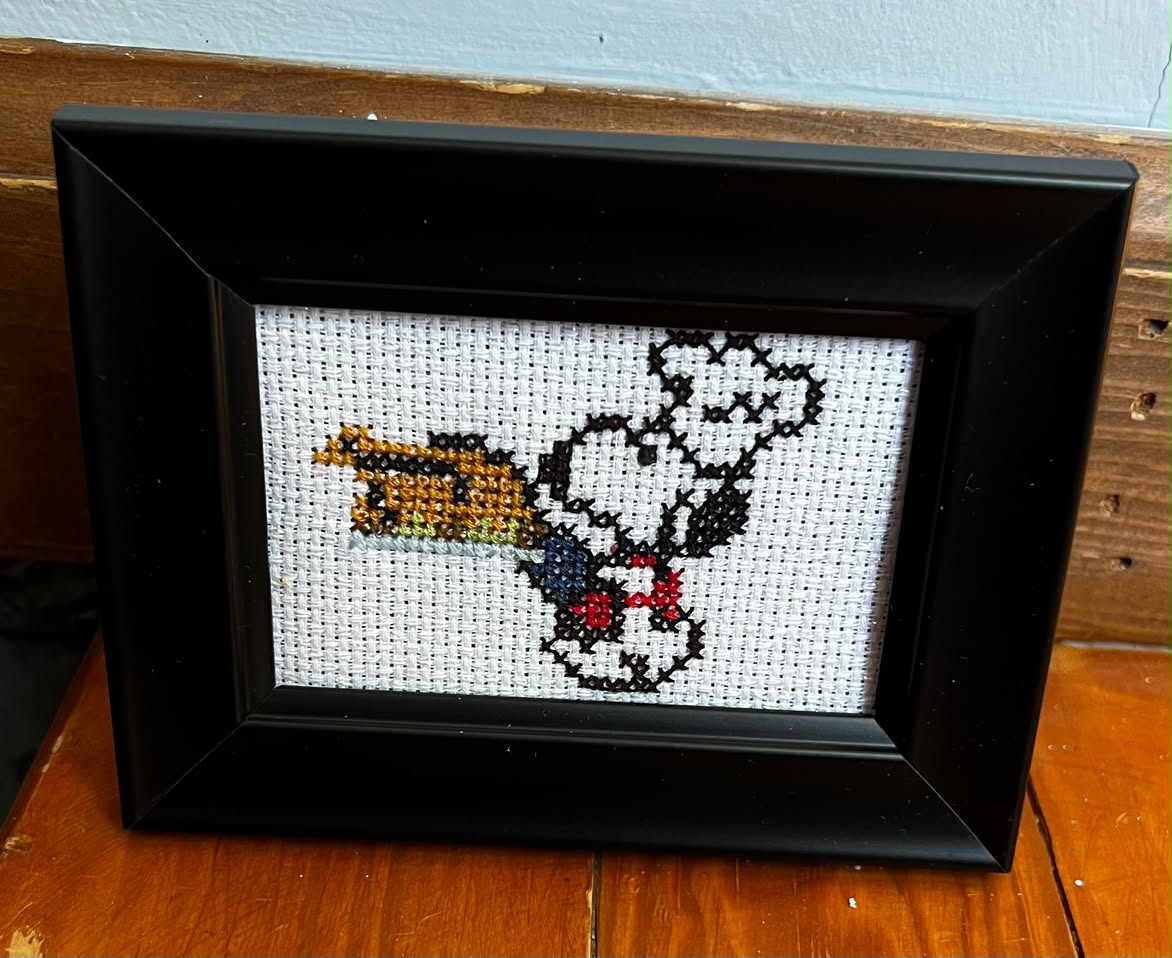 Turkey Dog Framed Cross-Stitch