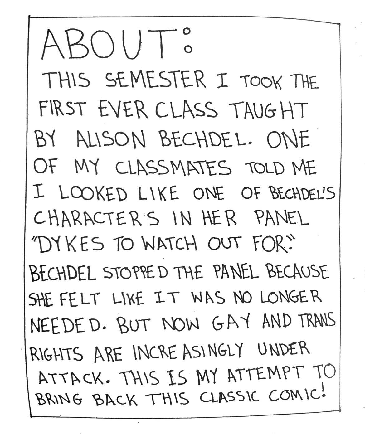 Tigerlily Theo Hopson's Dyke to Watch Out For ZiNE / COMiC