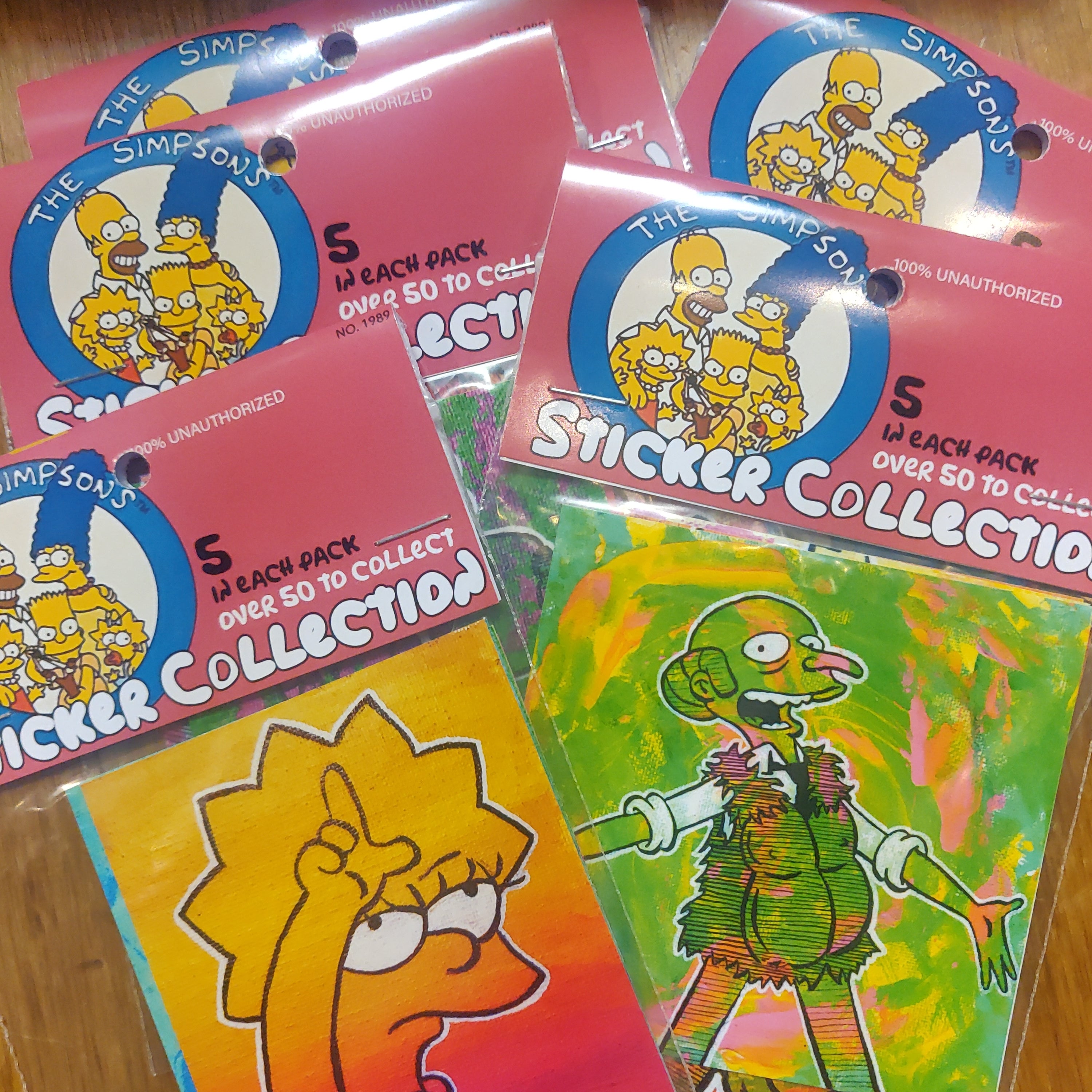 Simpsons 100% Unauthorized STICKER PACK