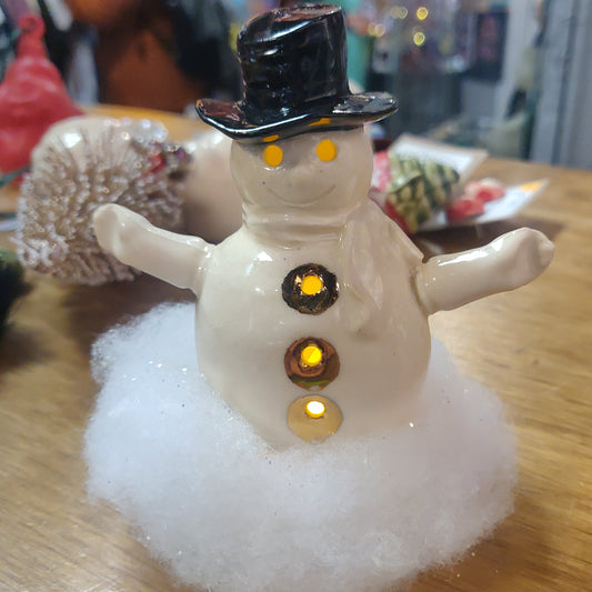 *SALE* Light Up Snowman LIGHT UP Sculpture in Snow