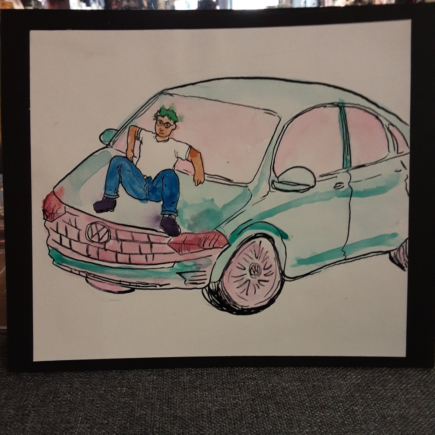 Trans Car Hand-painted medium ORIGINAL ART by @agcarol.illustrations