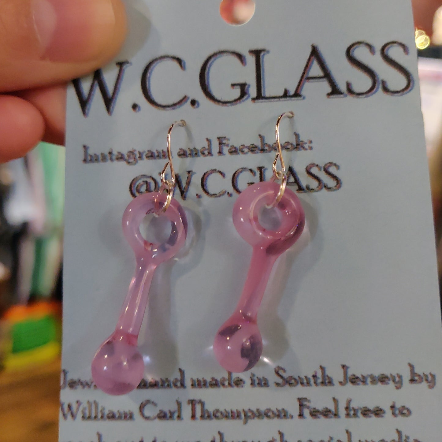 Abstract Blown Glass EARRINGS by W.C. Glass