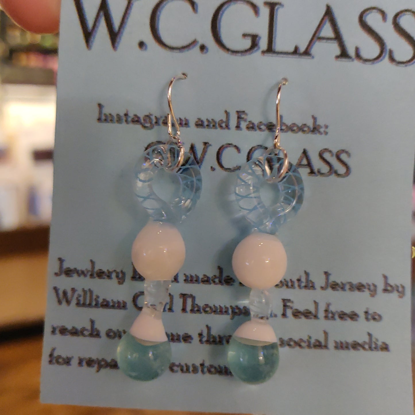 Abstract Blown Glass EARRINGS by W.C. Glass