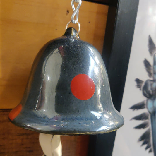 (red dots) Hanging Ceramic Beeb BELL