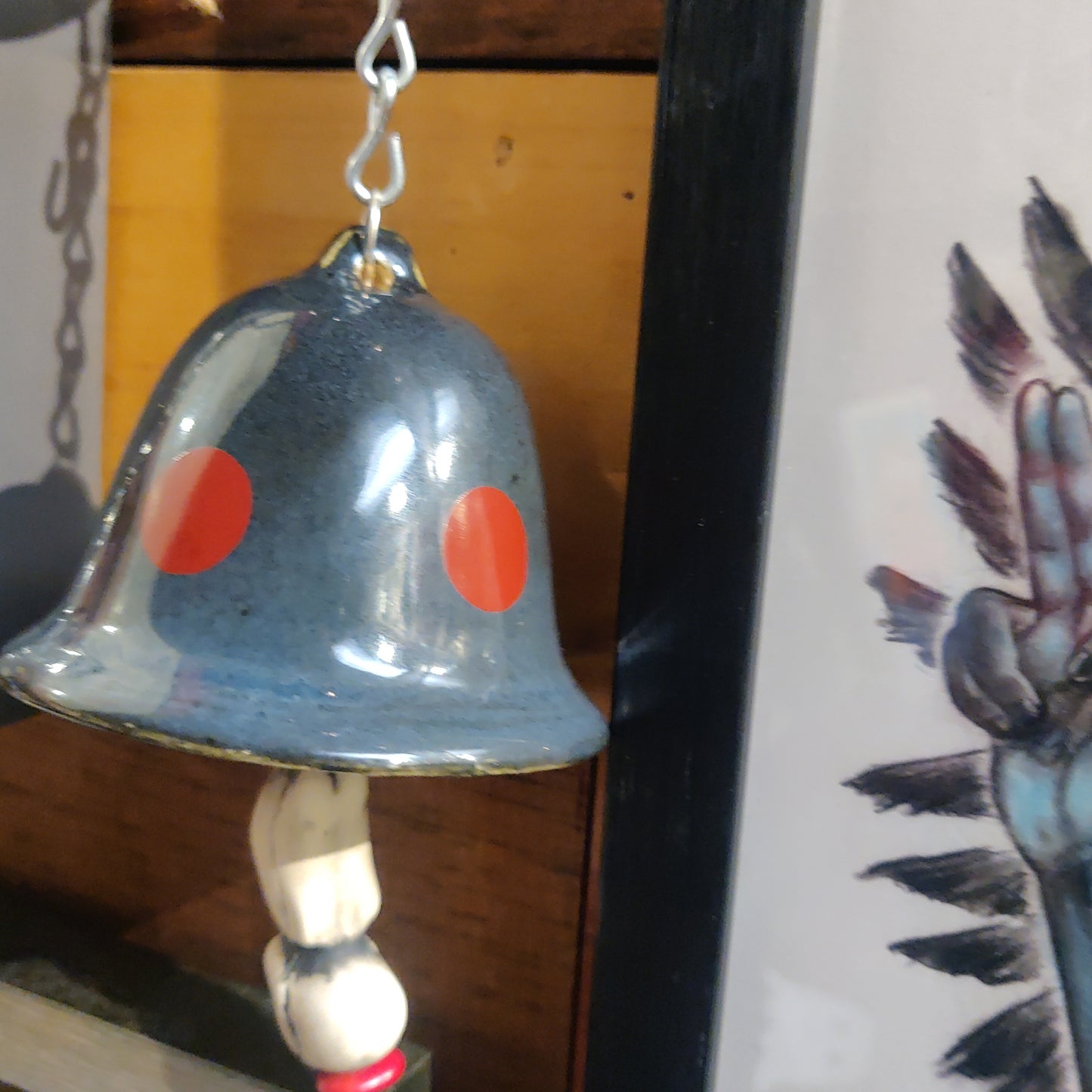 (red dots) Hanging Ceramic Beeb BELL